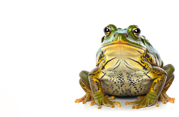 Sticker - Frog sitting in front of white background. Generative AI.