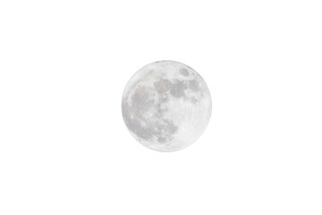 full moon isolated on white background. Clipping path.