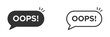 oops on speech bubble vector icons set