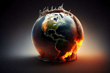 Wall Mural - concept of global warming. generative ai