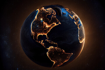 Wall Mural - earth hour ai generated art. generative ai