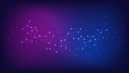 Global network connection, internet technology and digital communication