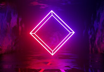 Wall Mural - neon light color abstract background with stars