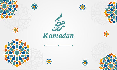 Wall Mural - Ramadan Kareem Islamic ornamental pattern background. Vector Illustration