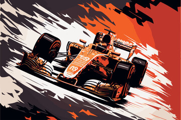 Wall Mural - formula one racer. vector art of fast racing car. f1 driver competing at high speed. isolated concep