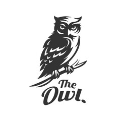 vintage logo owl template illustration