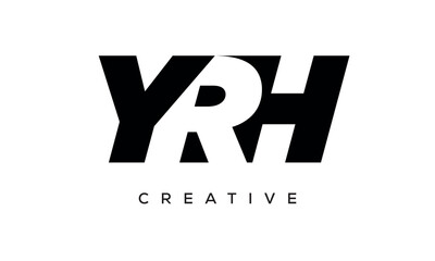 YRH letters negative space logo design. creative typography monogram vector