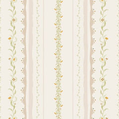 boho stripes floral pattern on light pastel background
