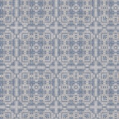 Traditional grey mosaic seamless pattern print. Fabric effect mexican patchwork damask grid Square shape symmetrical background textile . Creative colorful graphic design.