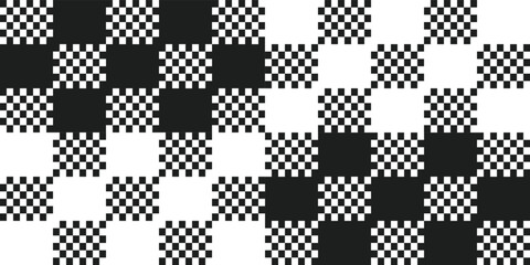 Aufkleber - Checkerboard pattern on black and white rectangles. Black and white checkers.