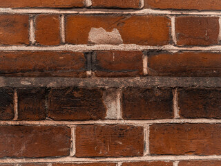 Brown textured brick wallpaper and background copy space. High quality photo