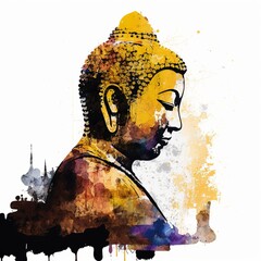 Wall Mural - illustration for Buddha Purnima or Vesak Day, Generative ai