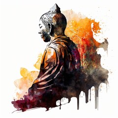 Wall Mural - illustration for Buddha Purnima or Vesak Day, Generative ai