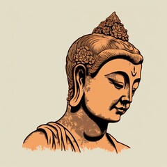 Wall Mural - illustration for Buddha Purnima or Vesak Day, Generative ai