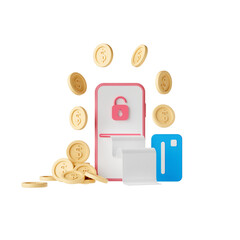 Wall Mural - online payment with mobile phone