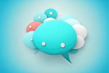 Wall Mural - Colorful Speech Bubbles on Blue Background