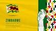 Banner illustration of Zimbabwe independence day celebration with text space. Vector illustration.