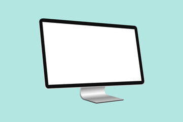 Wall Mural - desktop computer monitor side view vector illustration