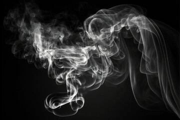 Black and white smoke on a dark background.