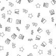 © Dilia Almukhambetova - Vector seamless pattern of script, actress and theatrical masks is made of various element