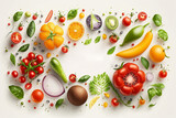 Fototapeta Uliczki - alimentação saúdavel legumes sobre fundo branco 