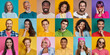 © gstockstudio - Collection of happy and beautiful people on colorful backgrounds