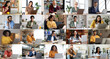 © Prostock-studio - Collection of multiracial entrepreneurs working on laptop, collage