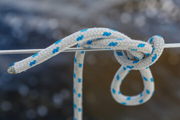 Bowline sailing knot up close