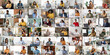 © Prostock-studio - Technology and people concept, collection of candid photos, collage