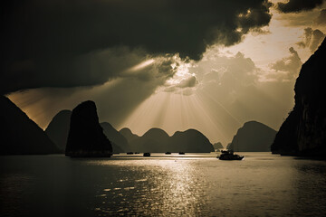 ha long bay created with Generative AI technology