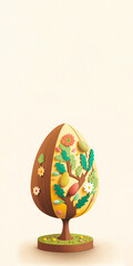 Sticker - Easter Concept with Egg Tree.