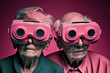 © ADDICTIVE STOCK - Generative AI of senior couple in virtual reality goggles and fancy clothes