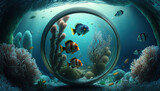 Fototapeta Do akwarium - Underwater, Wallpaper, Background, Generative AI, Illustration