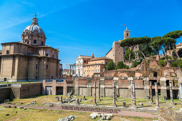 Fototapete - Ancient ruins of Forum in Rome