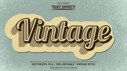Wall Mural - Old style vintage 3d editable text effect vector