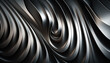 © Gary - Wavy silver metal background by generative AI