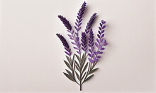 Lavender Flower Made Of Paper Craft, Generative AI