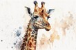 © AkuAku - Watercolor look on a cute giraffe. Generative AI