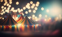  A Circus Tent With A Lot Of Lights In The Background.  Generative Ai