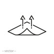 © Yurii - peel off icon, adhesive sticker material, thin line symbol on white background - editable stroke vector illustration eps10