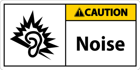 Wall Mural - Caution Noise Symbol Sign On White Background