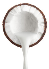 Wall Mural - Coconut milk, isolated on white background, full depth of field