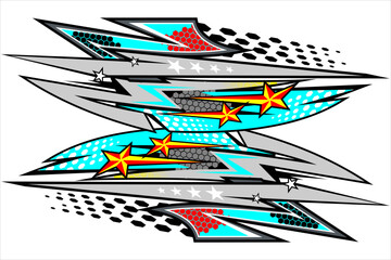 Wall Mural - racing background vector design with a unique stripe pattern and bright colors, as well as a star effect. suitable for your racing design.