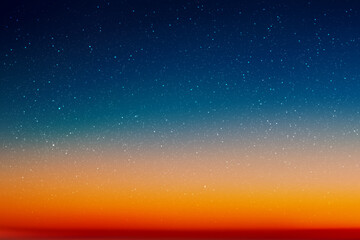 Sticker - colorful evening sky. starry night. orange blue natural background
