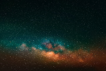 Sticker - milky way, stars and nebula. night starry sky. space vector background