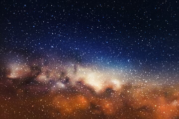 Sticker - Milky Way, stars and nebula. Night starry sky. Space vector background
