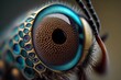 Macro surface of a fly's compound eye is clear and sharp. Generative AI