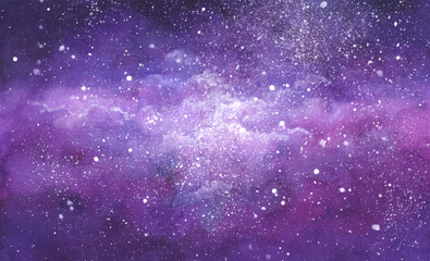 Wall Mural - vector cosmic illustration. beautiful colorful space background. watercolor cosmos