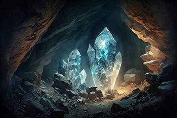 Poster - Crystals in the cave Generative AI