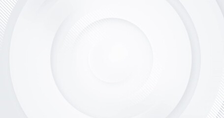 Wall Mural - 4k light grey white gradient seamless looped animated background. 3d circle rings minimal animation 